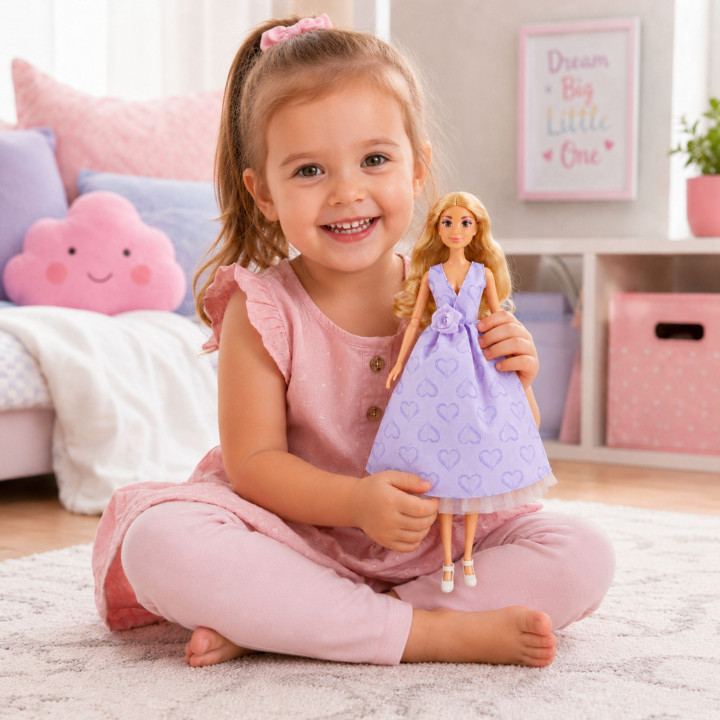 WOOPIE ROYAL Lalka Lily Długie Blond Włosy 30 cm Lawendowa Suknia Akce
