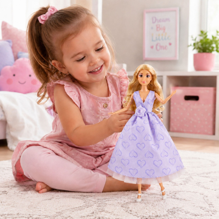 WOOPIE ROYAL Lalka Lily Długie Blond Włosy 30 cm Lawendowa Suknia Akce