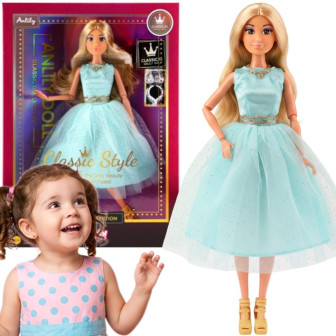 WOOPIE ROYAL Lalka Lily 30 cm Długie Blond Włosy Elegancka Turkusowa S
