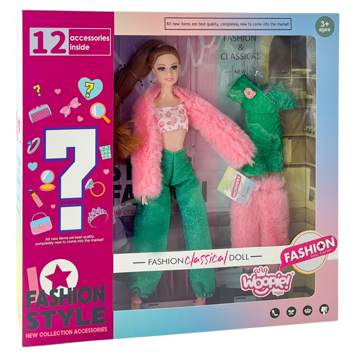 WOOPIE ROYAL Lalka Emi 30 cm - 12 Ukrytych Niespodzianek + Ubranka i D
