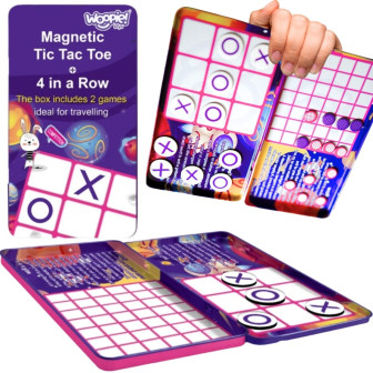 WOOPIE IQ Gra Strategiczna Magnetyczna 2w1 Kółko I Krzyżyk + Gra 4 w L