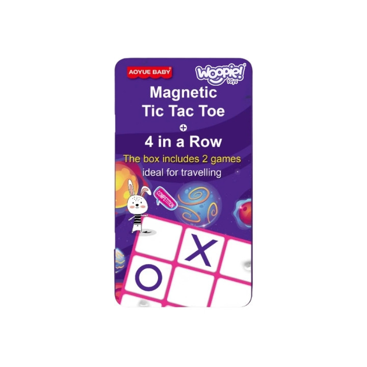 WOOPIE IQ Gra Strategiczna Magnetyczna 2w1 Kółko I Krzyżyk + Gra 4 w L