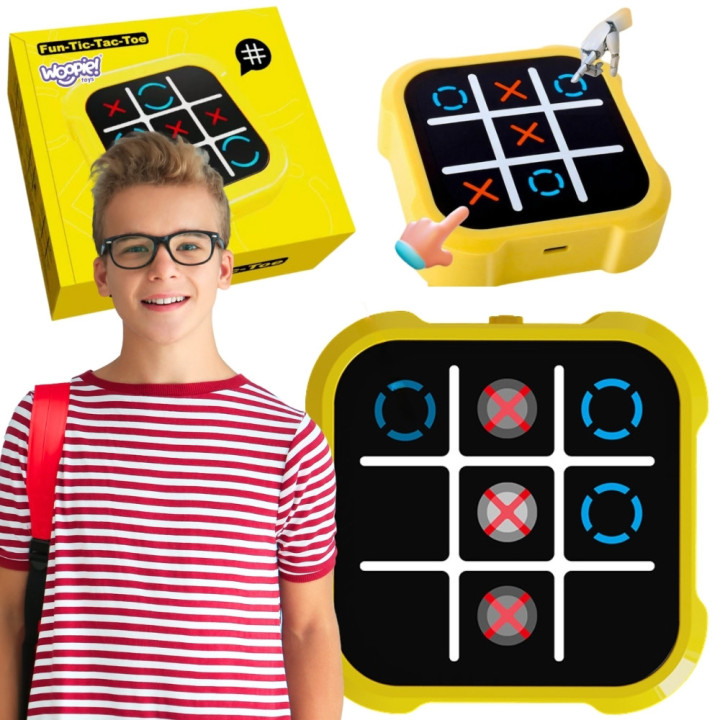 WOOPIE Gra Elektroniczna Kółko i Krzyżyk Logiczna Edukacyjna 4 Tryby G