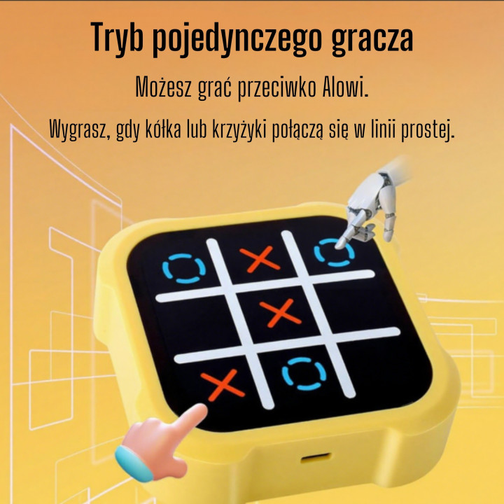 WOOPIE Gra Elektroniczna Kółko i Krzyżyk Logiczna Edukacyjna 4 Tryby G
