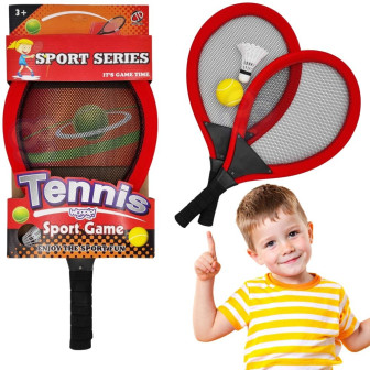 WOOPIE Duże Rakietki do Tenisa Badminton dla Dzieci Zestaw + Piłka Lot