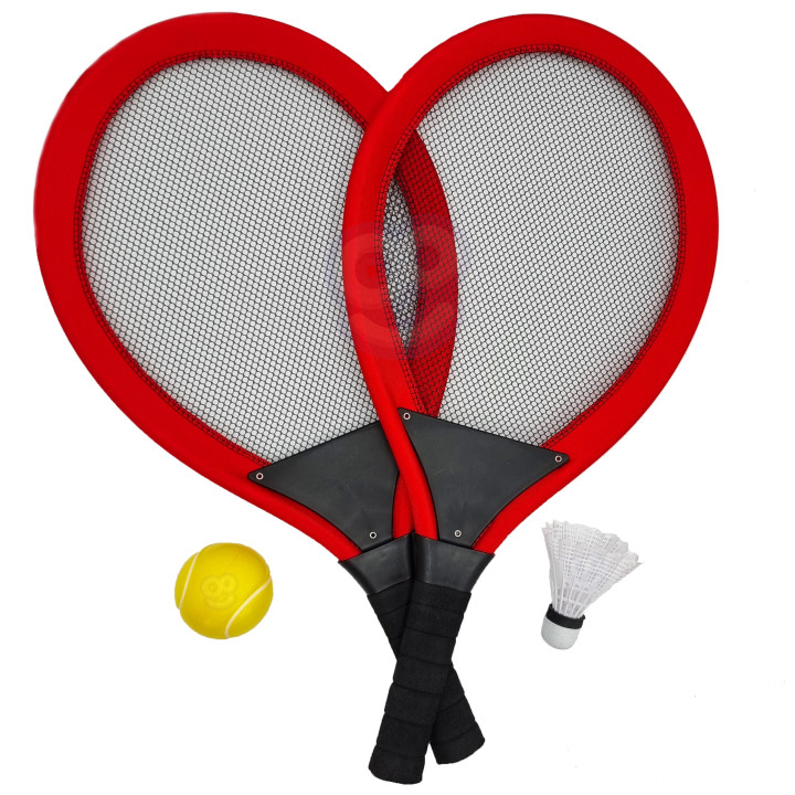 WOOPIE Duże Rakietki do Tenisa Badminton dla Dzieci Zestaw + Piłka Lot