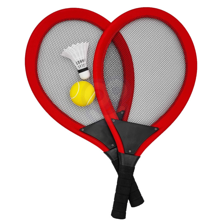 WOOPIE Duże Rakietki do Tenisa Badminton dla Dzieci Zestaw + Piłka Lot