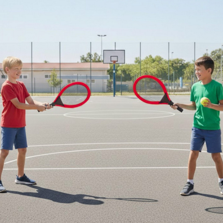 WOOPIE Duże Rakietki do Tenisa Badminton dla Dzieci Zestaw + Piłka Lot