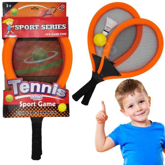 WOOPIE Duże Rakietki do Tenisa Badminton dla Dzieci Zestaw + Piłka Lot