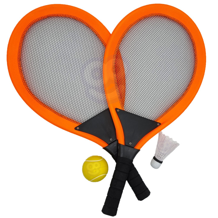WOOPIE Duże Rakietki do Tenisa Badminton dla Dzieci Zestaw + Piłka Lot