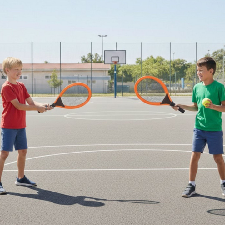 WOOPIE Duże Rakietki do Tenisa Badminton dla Dzieci Zestaw + Piłka Lot