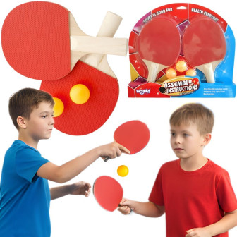WOOPIE Paletki Rakietki Do Ping Pong Tenisa Stołowego Zestaw + 3 Piłec