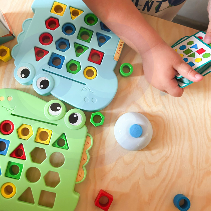 WOOPIE Układanka Montessori Dinozaur Gra Zręcznościowa Dopasuj Kształt
