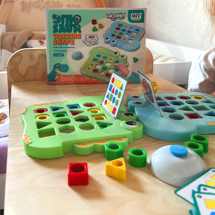 WOOPIE Układanka Montessori Dinozaur Gra Zręcznościowa Dopasuj Kształt