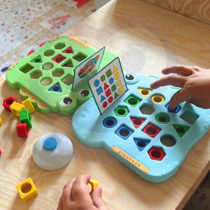 WOOPIE Układanka Montessori Dinozaur Gra Zręcznościowa Dopasuj Kształt