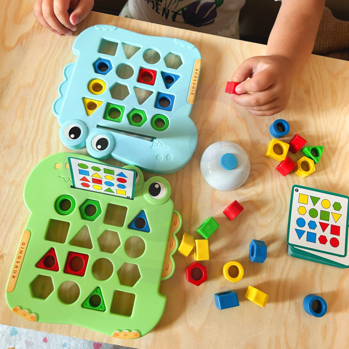 WOOPIE Układanka Montessori Dinozaur Gra Zręcznościowa Dopasuj Kształt