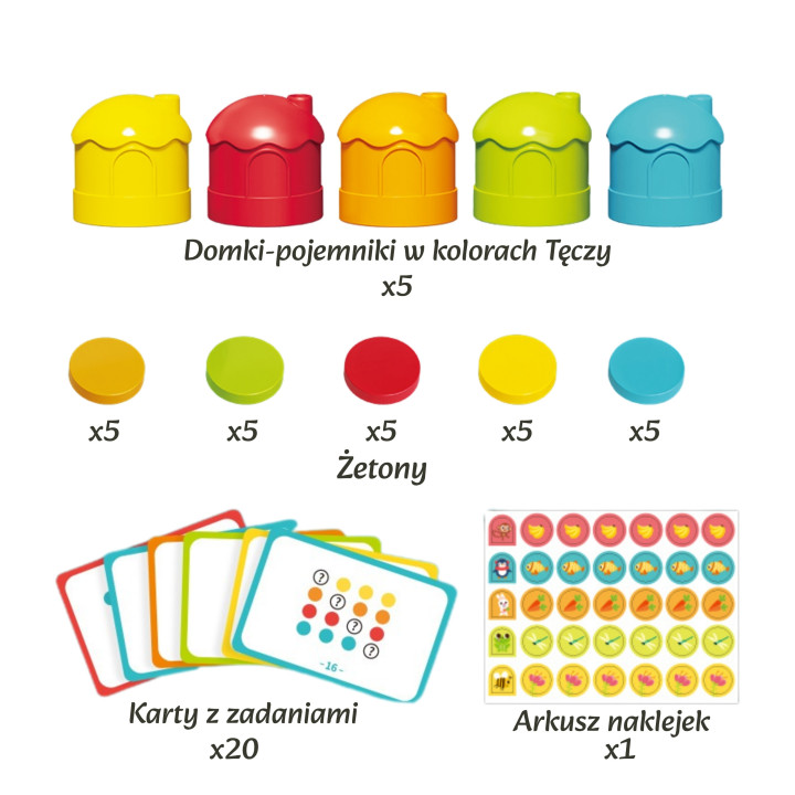 WOOPIE Tęczowe Pojemniki Nauka Liczenia Sorter Kolorów Zabawka Edukacy
