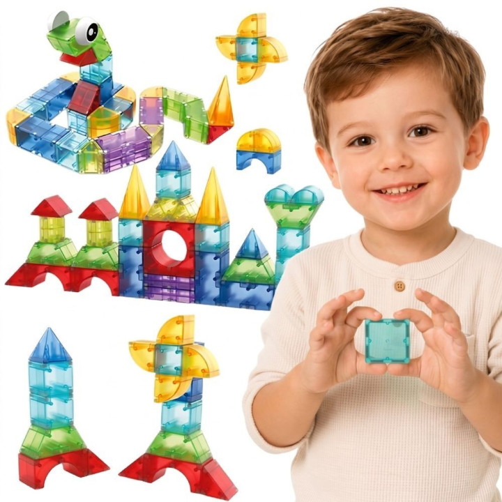 WOOPIE Klocki Magnetyczne Konstrukcyjne Sześciany 3D Zestaw Edukacyjny