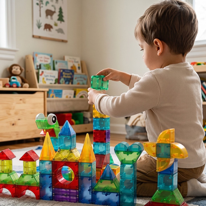 WOOPIE Klocki Magnetyczne Konstrukcyjne Sześciany 3D Zestaw Edukacyjny