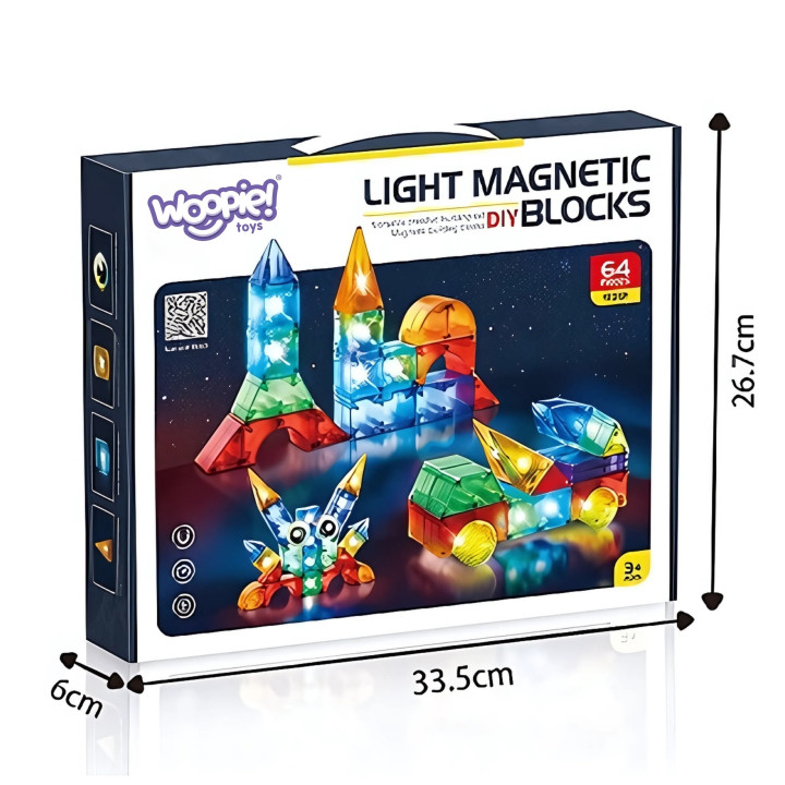 WOOPIE Klocki Magnetyczne Konstrukcyjne Sześciany 3D Zestaw Edukacyjny