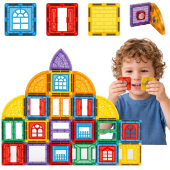 WOOPIE Klocki Magnetyczne Konstrukcyjne 3D Zestaw Edukacyjny Zamek 100