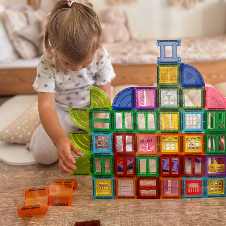 WOOPIE Klocki Magnetyczne Konstrukcyjne 3D Zestaw Edukacyjny Zamek 100