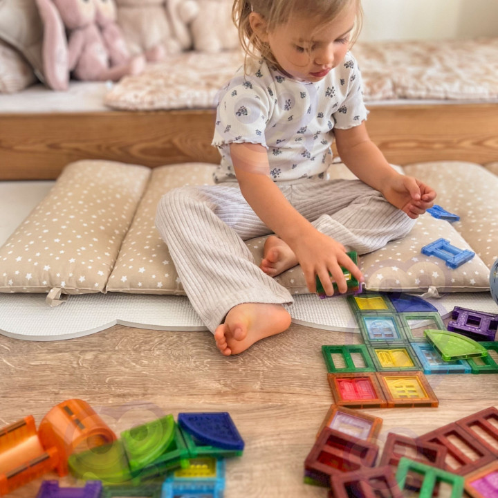 WOOPIE Klocki Magnetyczne Konstrukcyjne 3D Zestaw Edukacyjny Zamek 100