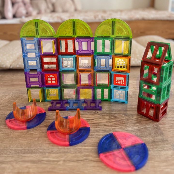 WOOPIE Klocki Magnetyczne Konstrukcyjne 3D Zestaw Edukacyjny Zamek 100