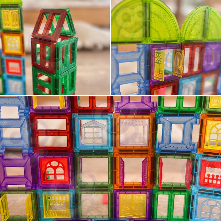 WOOPIE Klocki Magnetyczne Konstrukcyjne 3D Zestaw Edukacyjny Zamek 100