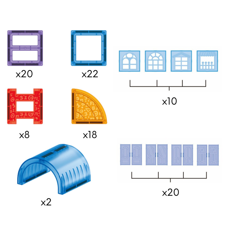 WOOPIE Klocki Magnetyczne Konstrukcyjne 3D Zestaw Edukacyjny Zamek 100