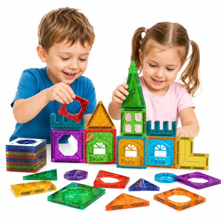 WOOPIE Klocki Magnetyczne Konstrukcyjne 3D Zestaw Edukacyjny Zamek 30e