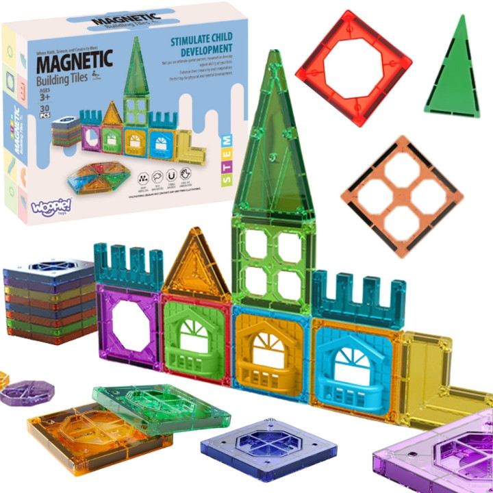WOOPIE Klocki Magnetyczne Konstrukcyjne 3D Zestaw Edukacyjny Zamek 30e