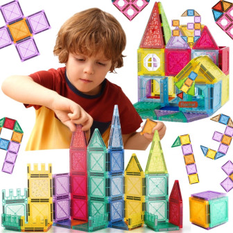 WOOPIE Klocki Magnetyczne Konstrukcyjne 3D Zestaw Edukacyjny Zamek Poj