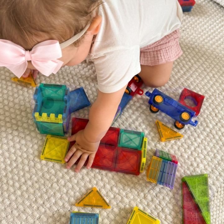 WOOPIE Klocki Magnetyczne Konstrukcyjne 3D Zestaw Edukacyjny Zamek Poj