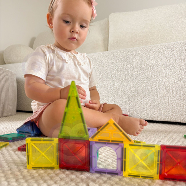 WOOPIE Klocki Magnetyczne Konstrukcyjne 3D Zestaw Edukacyjny Zamek Poj