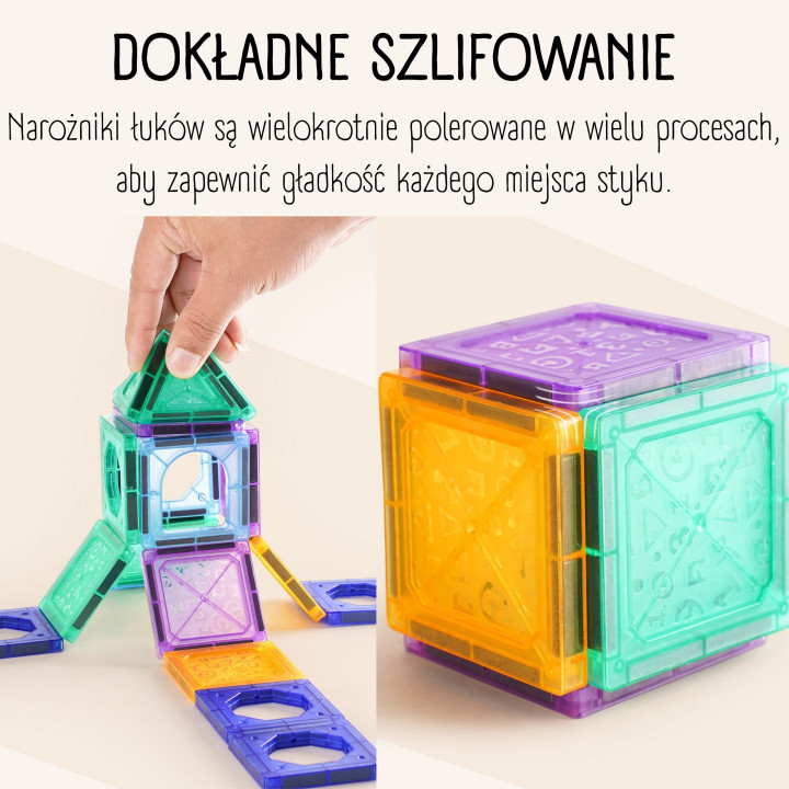 WOOPIE Klocki Magnetyczne Konstrukcyjne 3D Zestaw Edukacyjny Zamek Poj