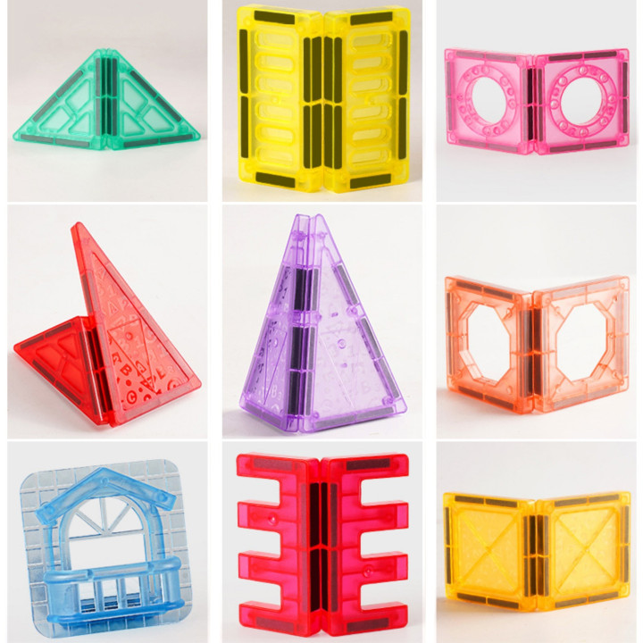 WOOPIE Klocki Magnetyczne Konstrukcyjne 3D Zestaw Edukacyjny Zamek Poj