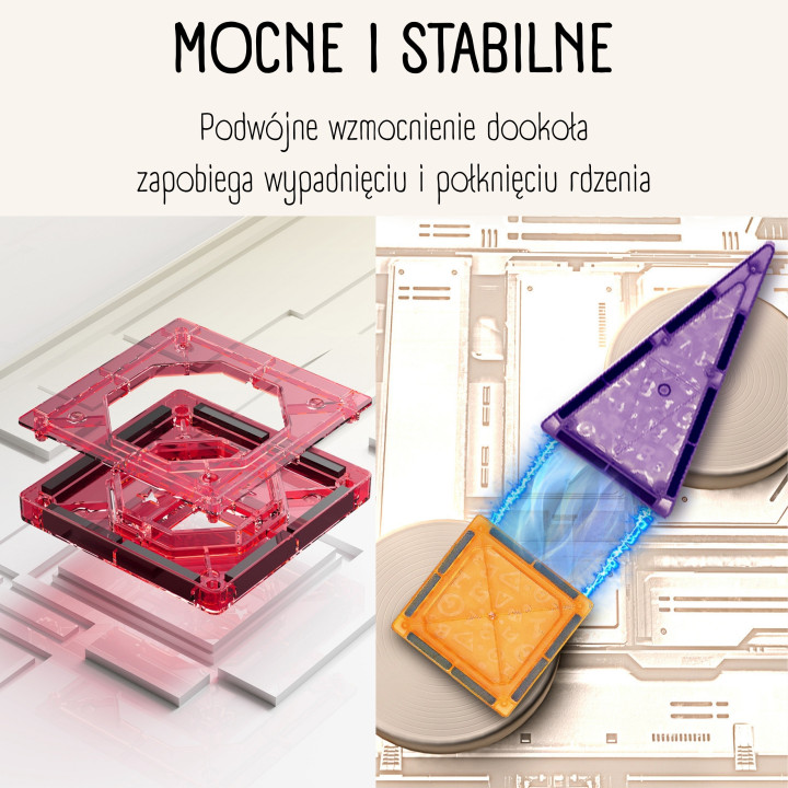 WOOPIE Klocki Magnetyczne Konstrukcyjne 3D Zestaw Edukacyjny Zamek Poj