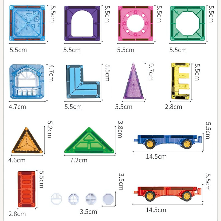 WOOPIE Klocki Magnetyczne Konstrukcyjne 3D Zestaw Edukacyjny Zamek Poj