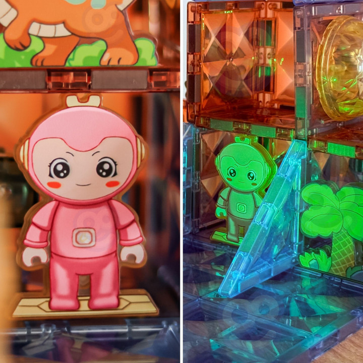WOOPIE Klocki Magnetyczne Konstrukcyjne Świecące 3D Park Dinozaurów 12