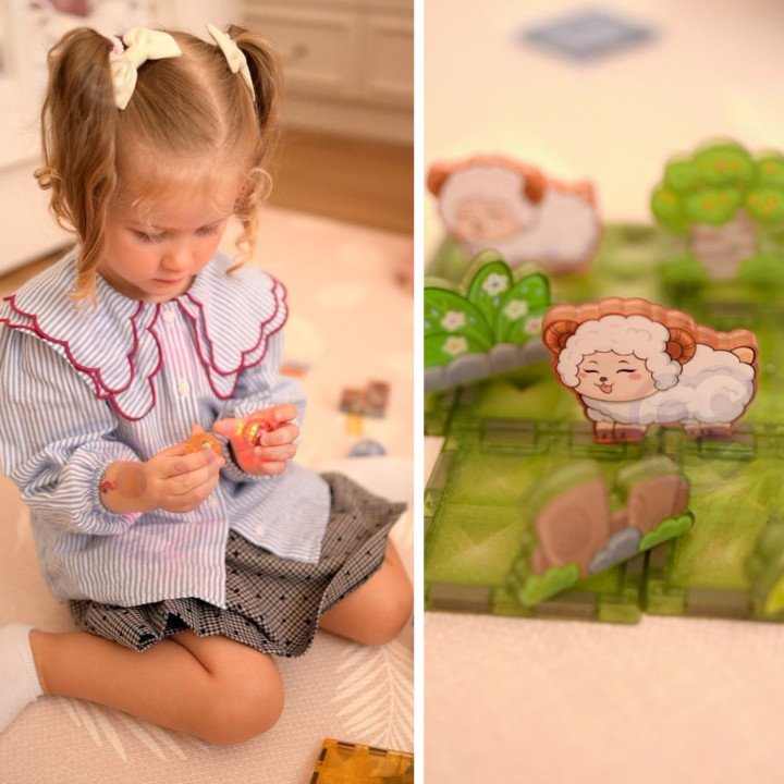 WOOPIE Klocki Magnetyczne Konstrukcyjne Świecące 3D Świat Zwierząt 124