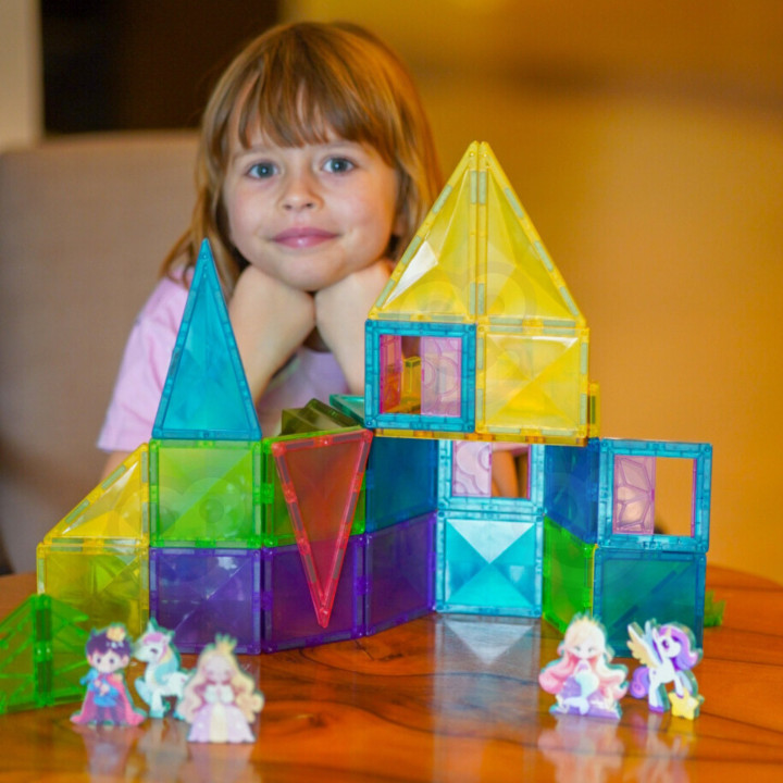 WOOPIE Klocki Magnetyczne Konstrukcyjne 3D Zestaw Edukacyjny Bajkowy Z
