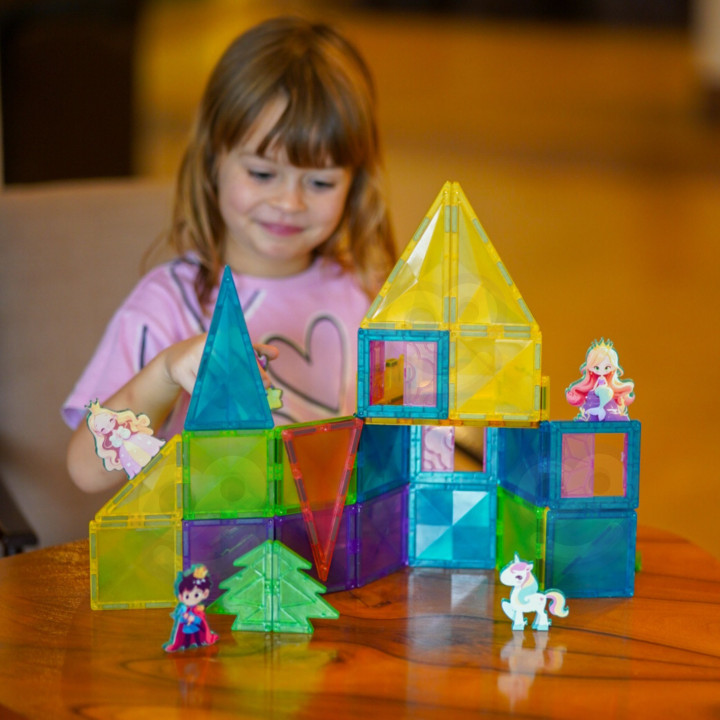 WOOPIE Klocki Magnetyczne Konstrukcyjne 3D Zestaw Edukacyjny Bajkowy Z