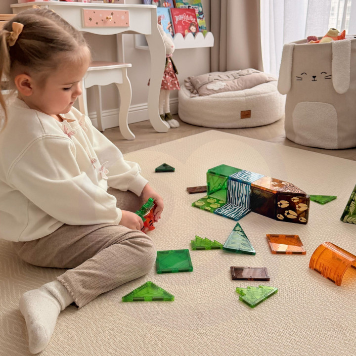 WOOPIE Klocki Magnetyczne Konstrukcyjne 3D Zestaw Edukacyjny Zwierzęta