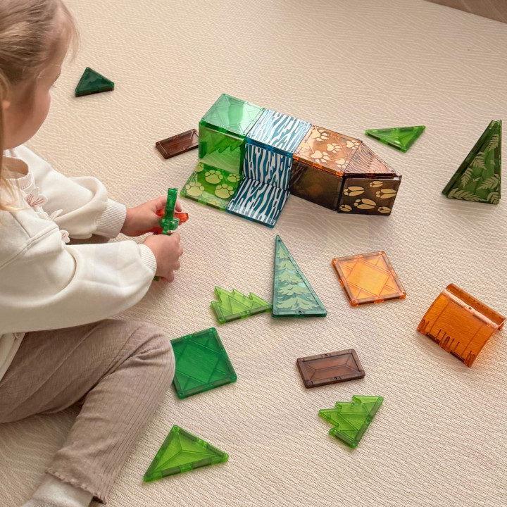 WOOPIE Klocki Magnetyczne Konstrukcyjne 3D Zestaw Edukacyjny Zwierzęta