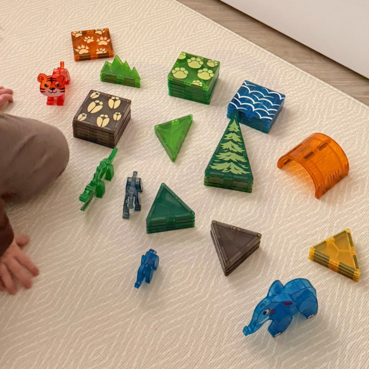 WOOPIE Klocki Magnetyczne Konstrukcyjne 3D Zestaw Edukacyjny Zwierzęta