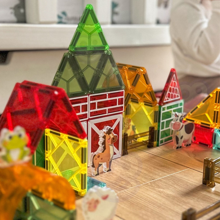 WOOPIE Magnetyczne Klocki Konstrukcyjne 7,5 cm Farma 50 el.