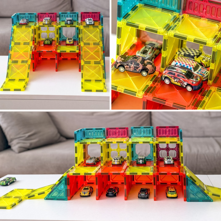 WOOPIE Magnetyczne Klocki Konstrukcyjne 7,5 cm Parking 112 el