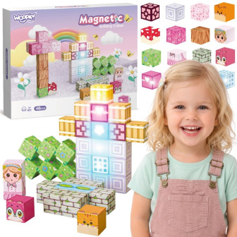 Woopie Klocki Magnetyczne Kostki 48 el Montessori Edukacyjna Układanka