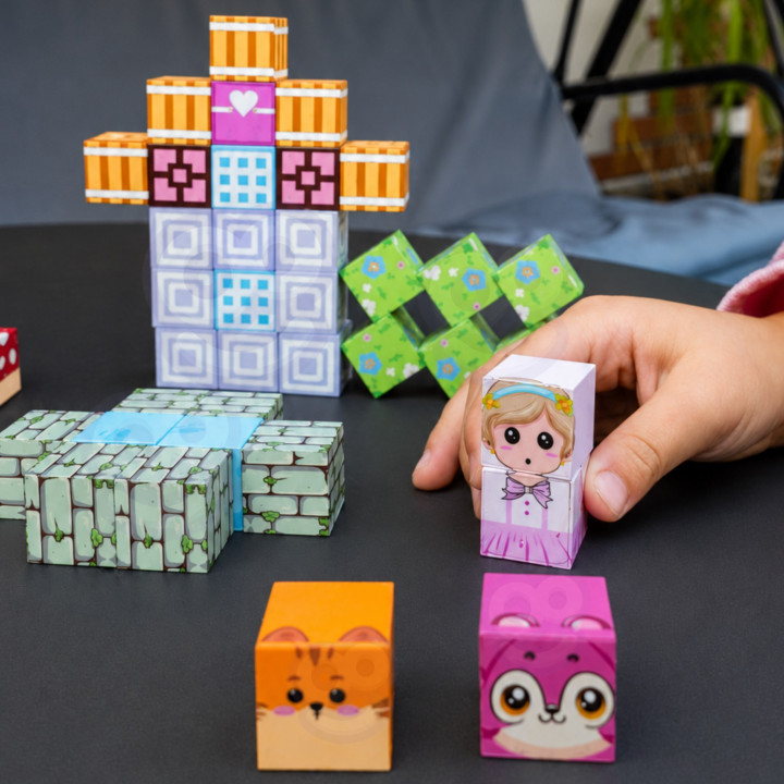 Woopie Klocki Magnetyczne Kostki 48 el Montessori Edukacyjna Układanka